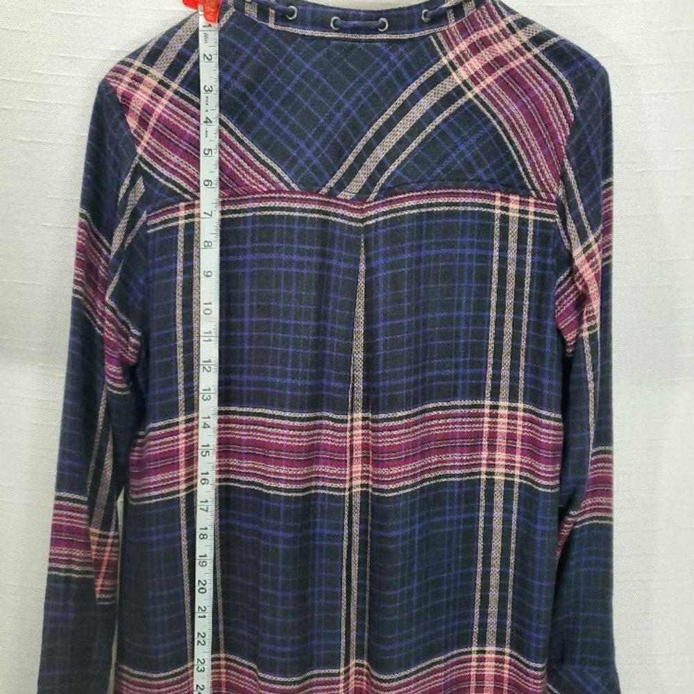 Cloth and Stone Anthropologie Dress Womens M Versify Plaid Tunic Shirt Dress - Picture 7 of 12